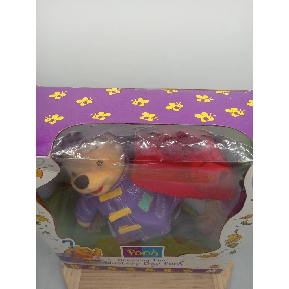 Vintage Mattel 1998 Disney Winnie The Pooh Purple Rain‎ Coat Stuffed Animal 7